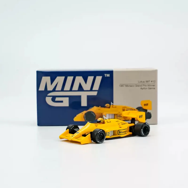 In Stock Mini Gt 1:64 Lotus 99t F1 Ayrton Senna 1987 Monaco Grand Prix Alloy Single Seater Race Car Static Collectible Mgt1088 view 2