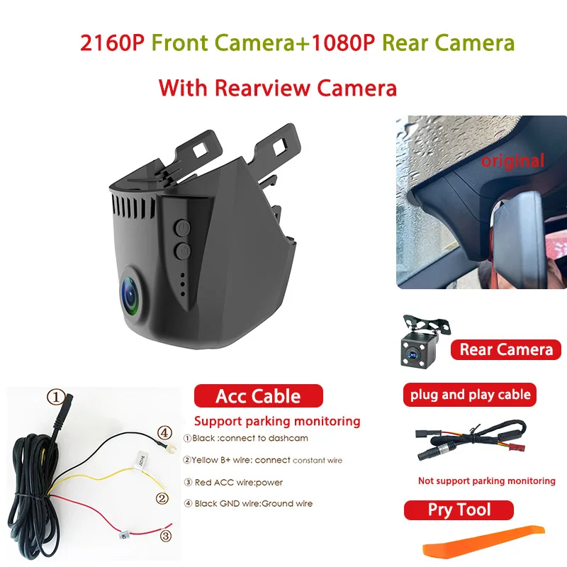 Auto DVR Dashcam Voor- en Achtercamera 24u Parkeermonitor Plug-and-Play voor BMW 5 6 7 Serie M5 F90 G11 G12 G30 G31 G32