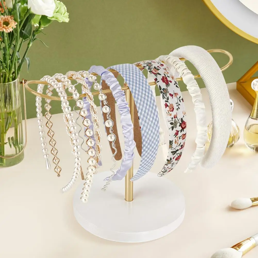 

Neat Organized Hair Accessories Holder Metal Hairband Jewelry Organizer Stand with Capacity Display Rack for Bracelets Necklaces