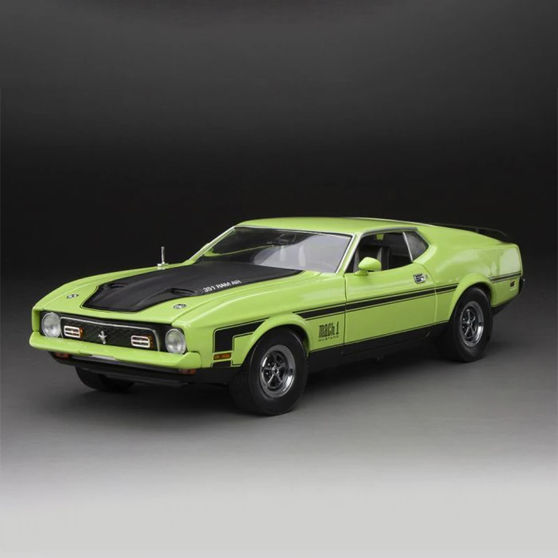 Diecast Original 1/18 Scale 1971 Ford Mustang Simulation Alloy Car Model Static Display Collectible Toy Gift Souvenir