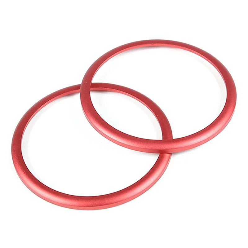 For Fiat 500 2016-2024 Aluminum Alloy Red Car Dashboard Side Air Outlet Decorative Ring Car Interior Accessories