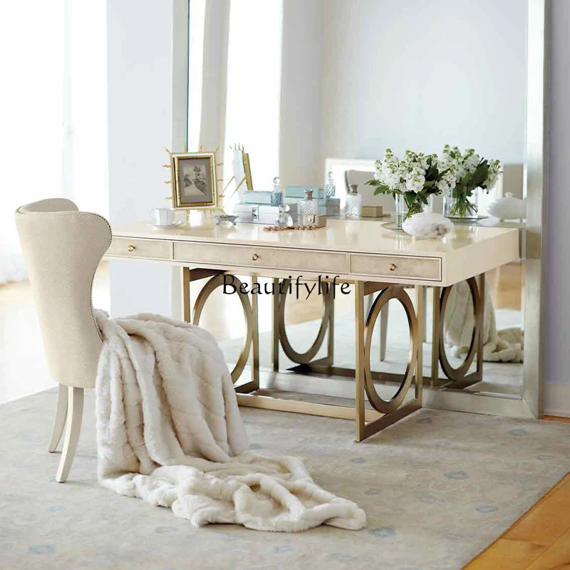 01 مكتب من الفولاذ المقاوم للصدأ مطلي مكتب كتابة بسيط #4