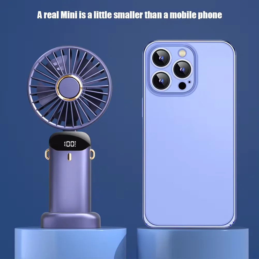 充電式円形扇風機,小型折りたたみ式屋外扇風機,1200mah,夏,2024