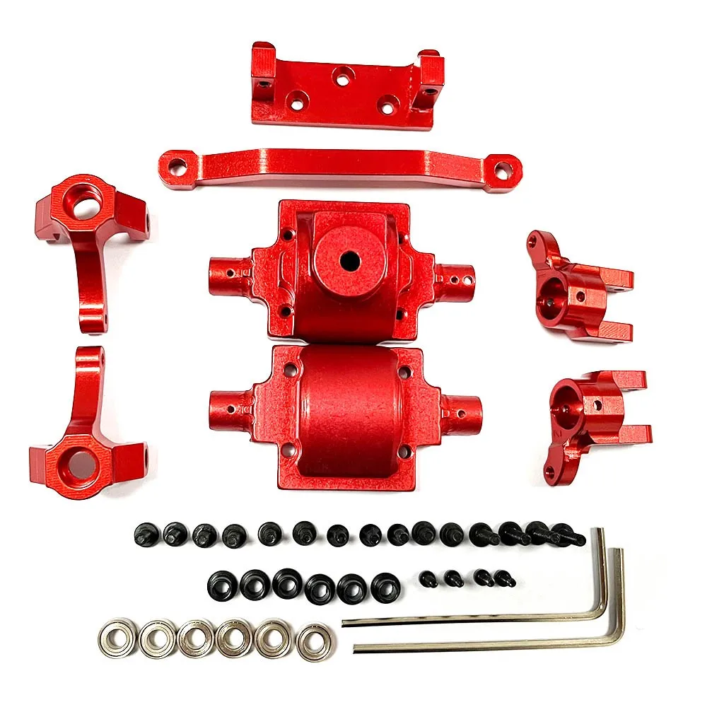 HBX 1/24 2098B โลหะ RC รถเพลาพวงมาลัย Knuckle เกียร์เพลาติดตั้งชิ้นส่วนพวงมาลัยกล่องเกียร์อัพเกรดอุปกรณ์เสริม