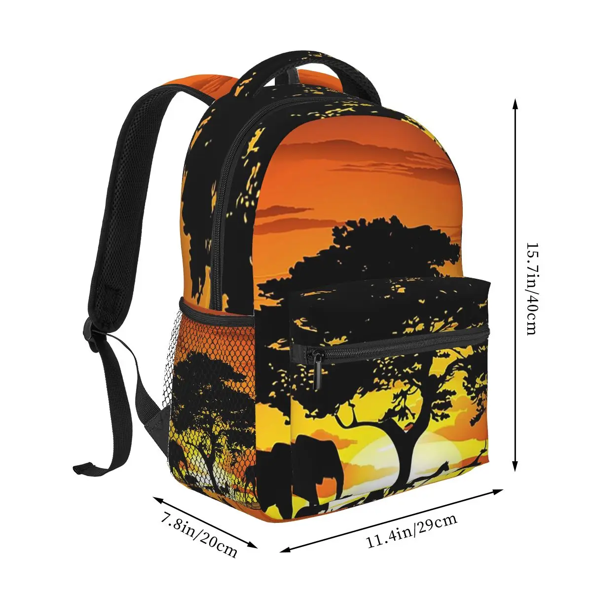 African Sunset Giraffe Cute Giraffe Print Backpack Student Boys Girls BookBag School Bag Laptop Shoulder Bags for Men Women