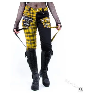 Lace Up Harajuku Casual Cargo Pants Women Buckle Gothic Punk Rock Dark Black Printed Pencil Pants Plus Size Street Trousers S-5L