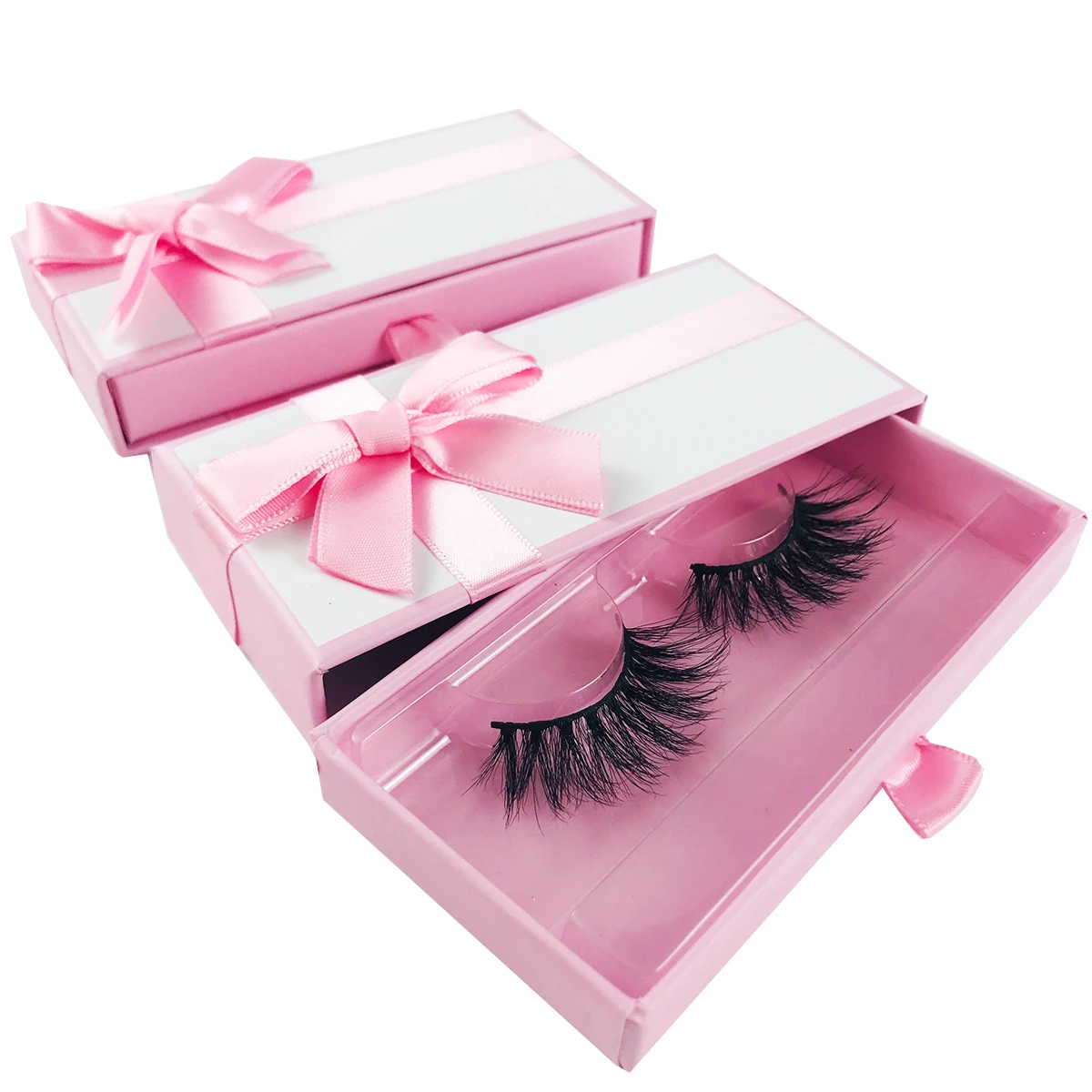 Custom False Eyelash Box Packaging Wholesale Faux Cils Eyelashes Box Package 25mm Mink Lashes Makeup Cases Bulk Vendors