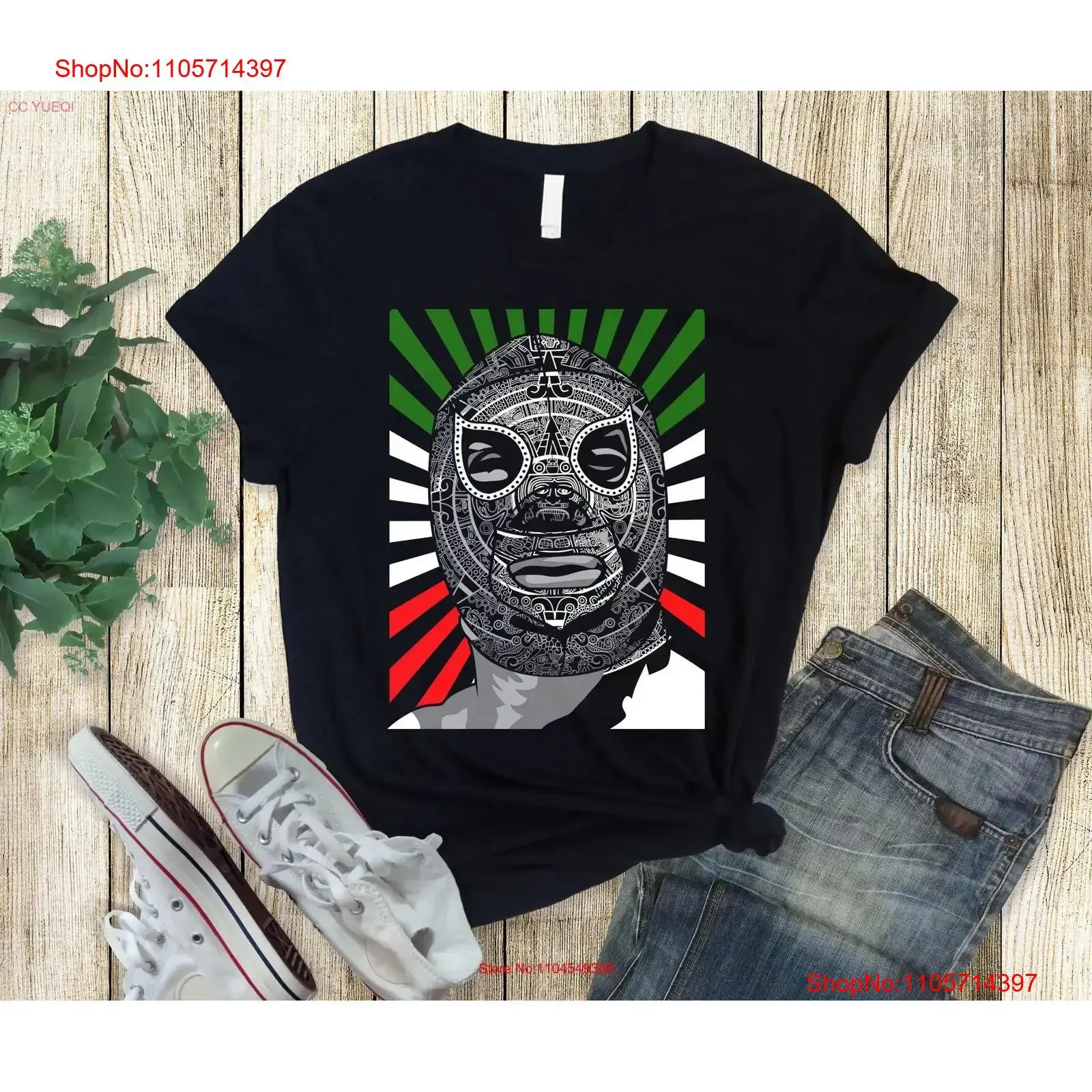 Luchador El Santo Aztec Calendar Mask Mexico T Shirt vintage Washed designer clothes Unisex Top For Everyday Wear Soft