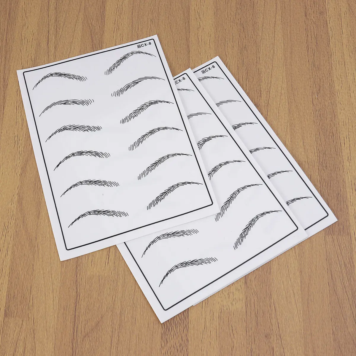 Eyebrow Template Eyebrow Practice Mats 3-Sheet Training Skin Synthetic Fake Microblading Artists