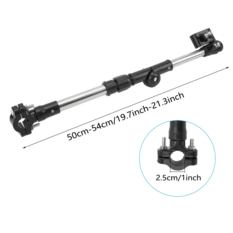 Bicycle Umbrella Holder with 180° Adjustable Connector Versatile Handlebar Umbrella Stand for Bicycles Strollers & Wheelchairs
