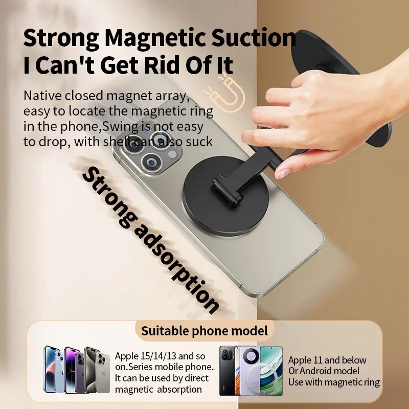 360° Rotation Magnetic Mobile Phone Holder Foldable Desktop Lazy Stand for iPhone16/15/14 Pro Max Multi Angle Adjustable Holder