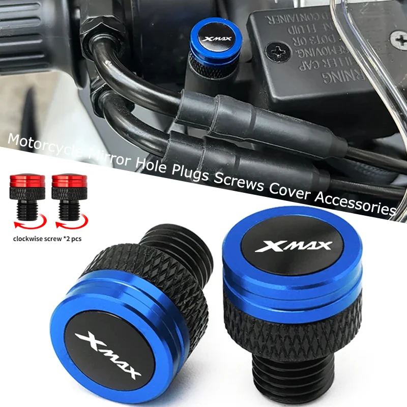 

New For YAMAHA NMAX N-MAX 155 NMAX125 XMAX 300 400 125 150 XMAX300 Motorcycle aluminum mirror hole plug screw bolt Accessories