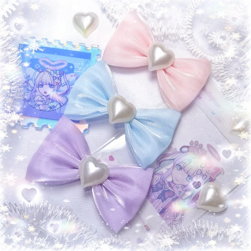 ホットニーディガールオーバードースアニメアクセサリーかわいいスーパーソースアメコス同じスタイル 3 色の弓ガールマルチカラーメッシュソフトガール