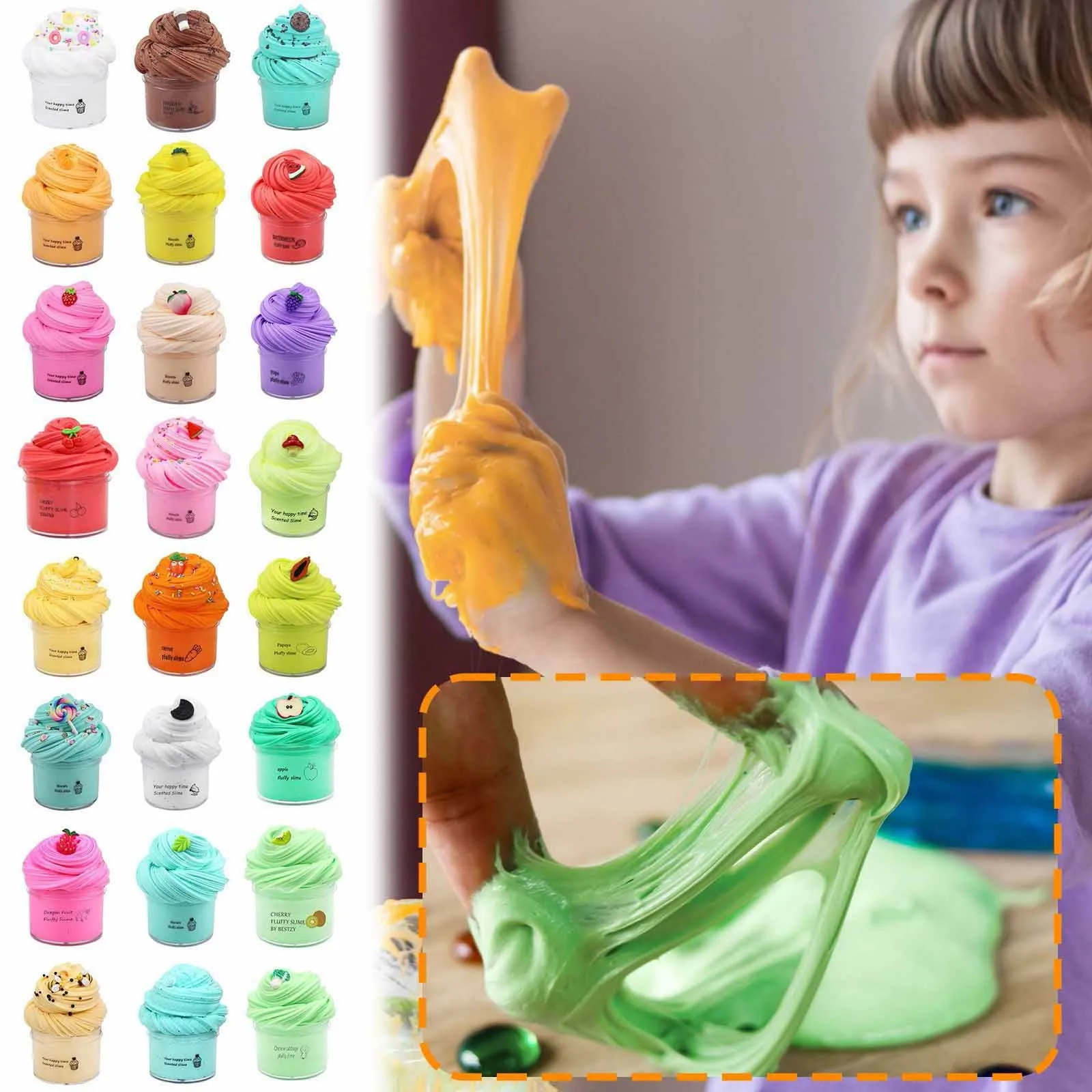 Colorful Slime Mud Cotton Mud Decompression Toys Fun and Creative Handmade DIY Props Parent-child Interactive Toys