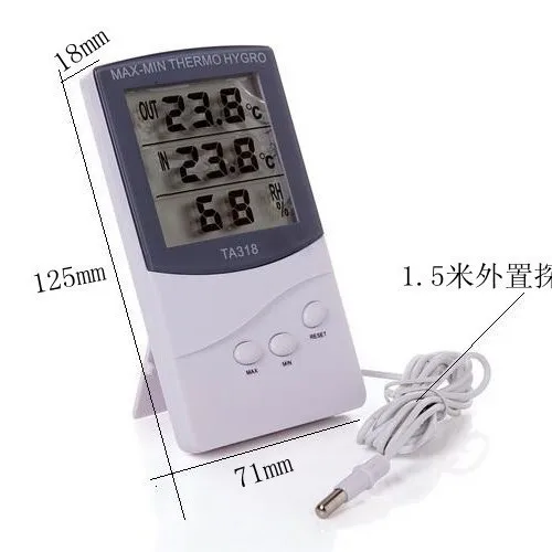 TA318 Indoor and Outdoor Thermometer, Electronic Thermometer, Large Screen Temperature and Humidity Meter