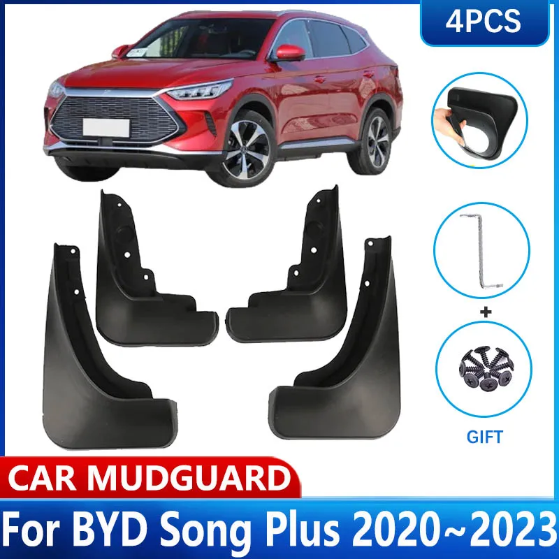 

For BYD Song Plus EV 2020~2023 2022 Car MudFlap Mud Flaps Anti-splash Fender Guards Splash Front Rear Wheel Mudguard Accessories