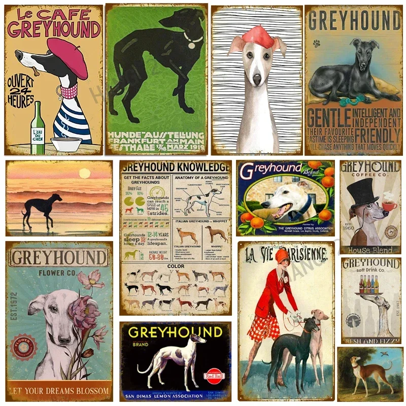 Signs Tin Metal Posters You Smiled and I Fell In Love Greyhound Hanging Signage for Home Decorative Plaque 8X12 or 12x16 Inches