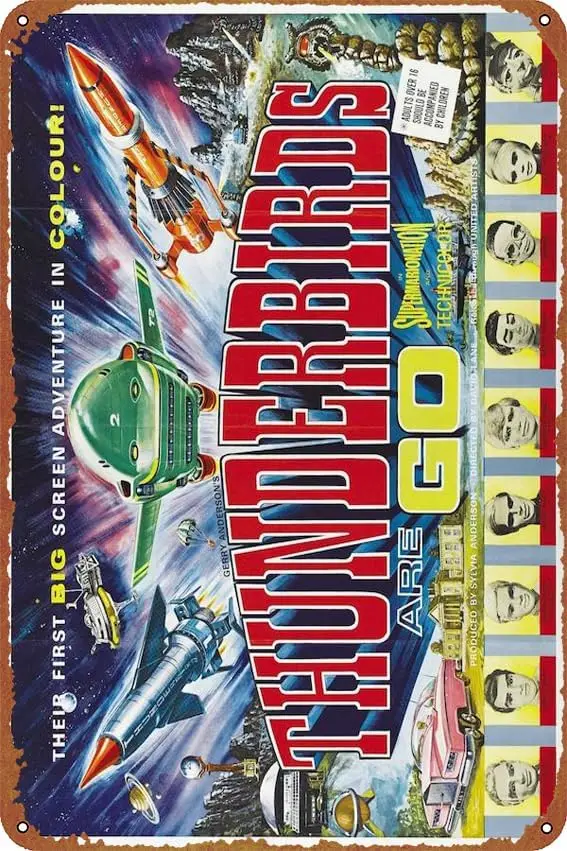 1p,KIVYYB Thunderbirds Are GO Tin Metal Logo Vintage Poster Wall Decoration Cafe Garden Bathroom Office Dormitory Club Garage Sh