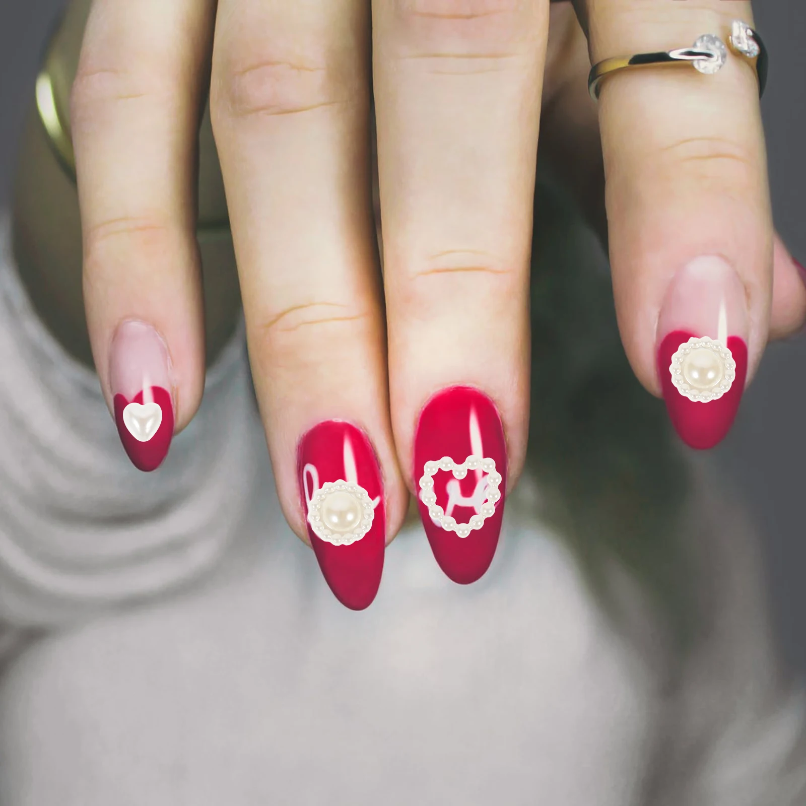 

1Pack Heart Pearl Nail Charms ABS Material Shiny Manicure Decor for DIY Nail Art Women Party Decoration Jewelry Accessories