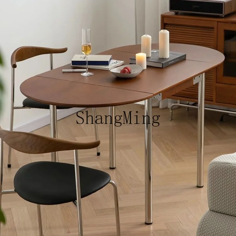 

CL simple dining table foldable dining table and chair combinationsolid wood retractable dining table