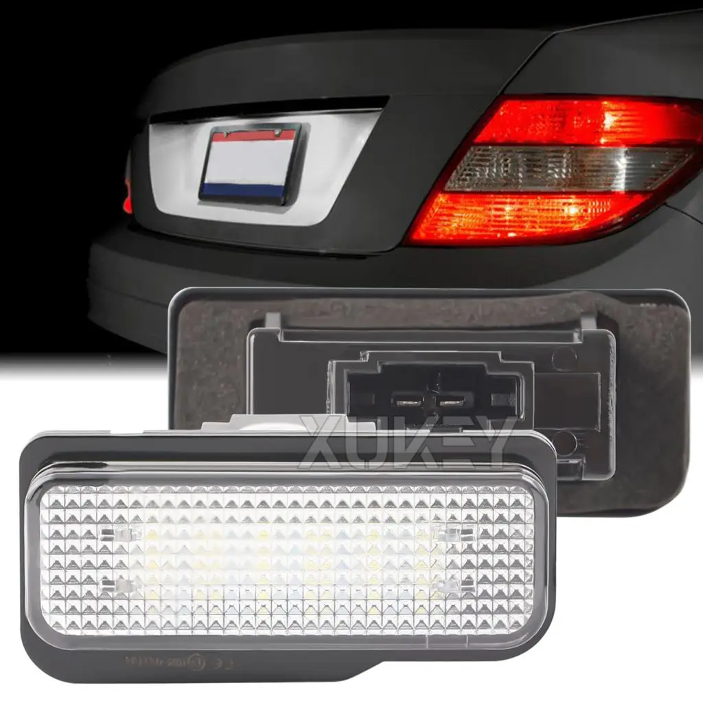

2pc 12V White License Number Plate Lights for Mercedes-Benz W203 C320 C240 W211 E350 E320 E550 E55 E63 AMG W219 CLS550 CLS63