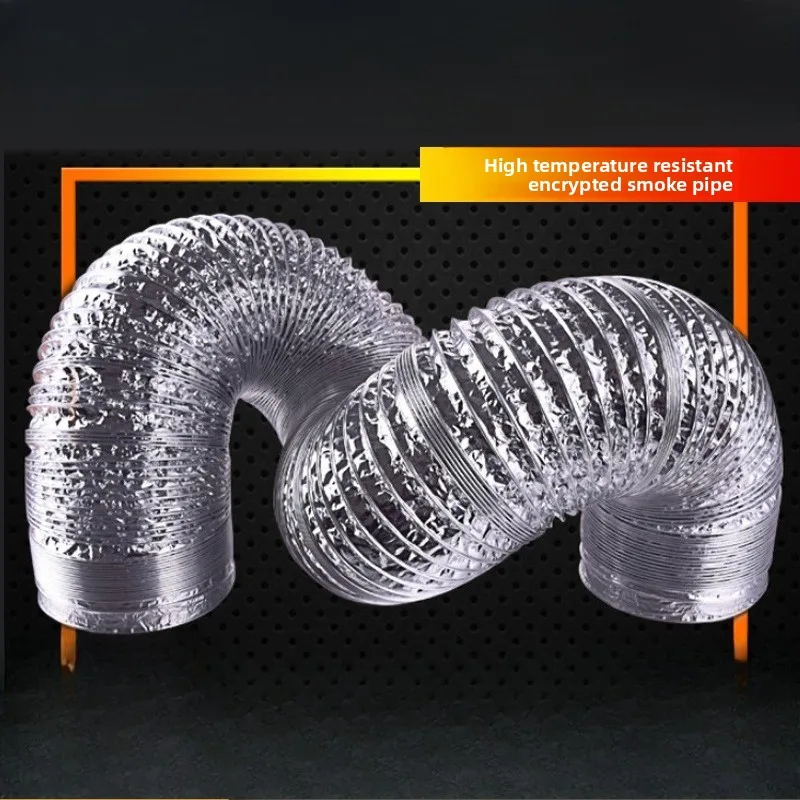

High-Temperature Silver Aluminum Foil Tube, Flexible Duct, Bendable Exhaust Hose, Support Aluminum Pipe