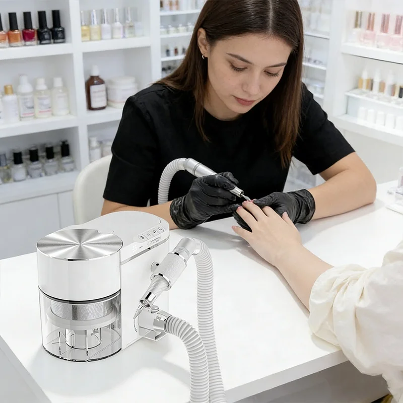 2032 OEM 200W 2-in-1 Manicure Vacuum Cleaner 35000RPM Nail Drill + Table Nail Dust Collector Machine Professional for Nail Salon - view 6
