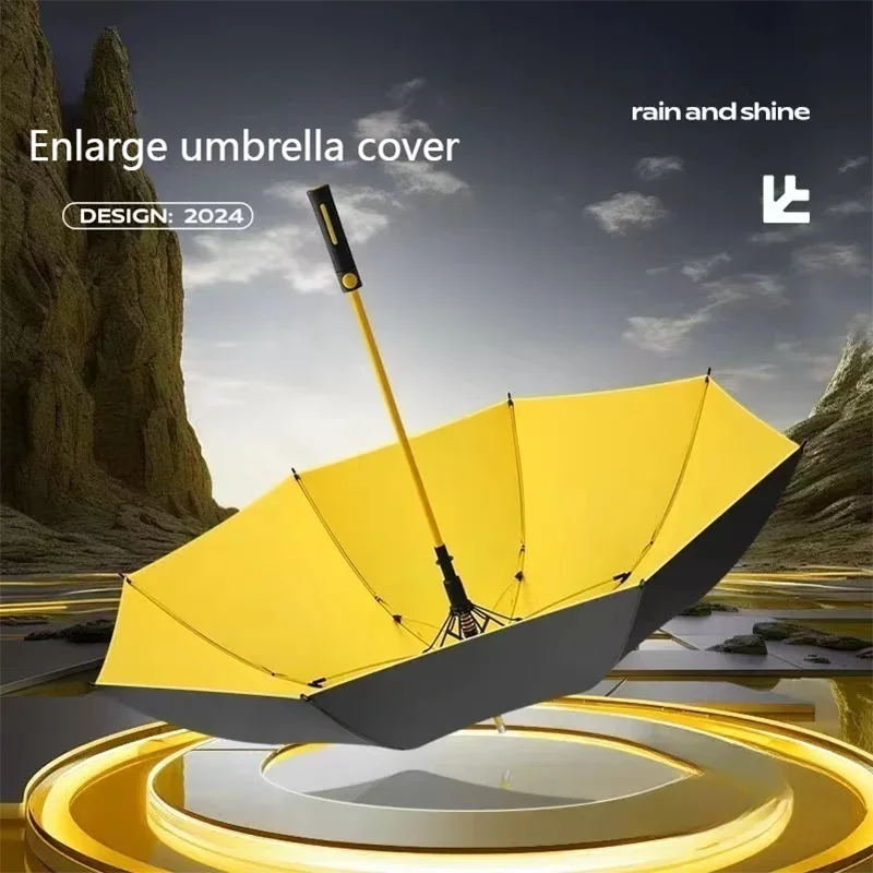 1Pc Large Umbrella, Two-Color Sturdy Vinyl Umbrella Inside and Outside, Large Wind-Resistant and Rain-Proof Business Umbrella