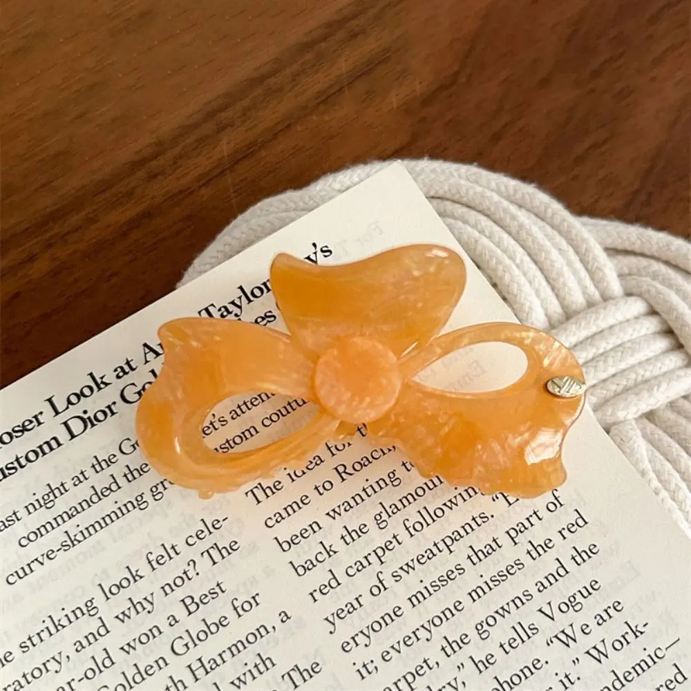 

Vintage Sweet Bow Acetic Acid Hair Claw Retro Korean Style Bowknot Barrettes High Ponytail Clip Trendy French Shark Clip Girls