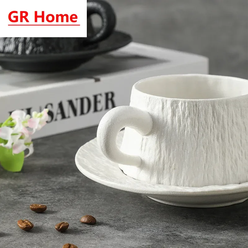 Matte Stone Grain Coffee Cup Set, Underglaze Ceramic Tableware, Stylish Cups for Daily Use and Afternoon Tea
