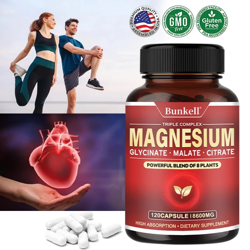 Magnesium Supplementation - Promotes Proper Muscle, Heart and Bone Support Cardiovascular Function and Nutrient Metabolism