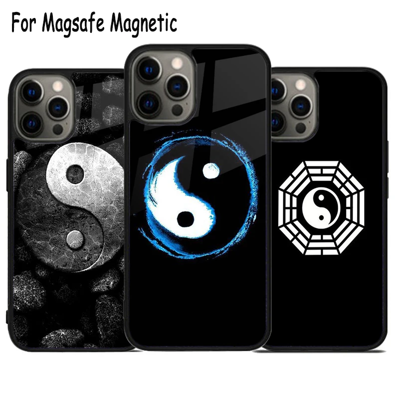 Eight Diagrams Taiji Yin Yang Wireless Charge Magsafe Phone Case For iPhone 15 16 14 13 11 12 Pro Max Plus Magnetic Bumper Cover