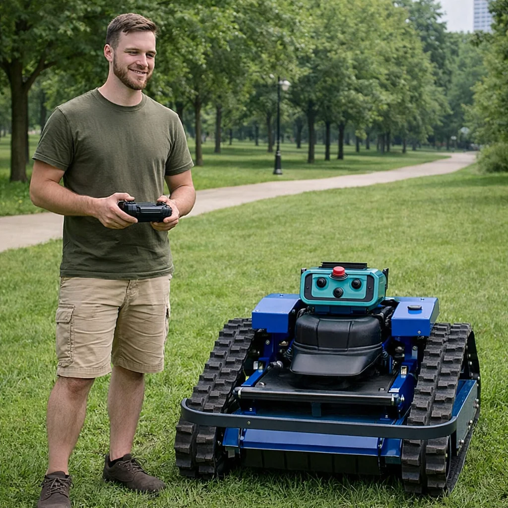 

Customized Remote Control Lawn Mower - 550mm Cutting Width LONCIN Engine Complies With Euro 5 Regulation