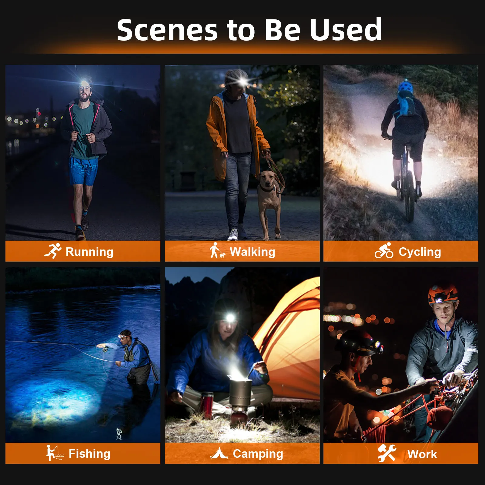 SUPERFIRE HL23 Series Powerful LED+COB Headlamp with Induction USB-C Rechargeable 9 Lighting Mode Headlight for Camping Lantern