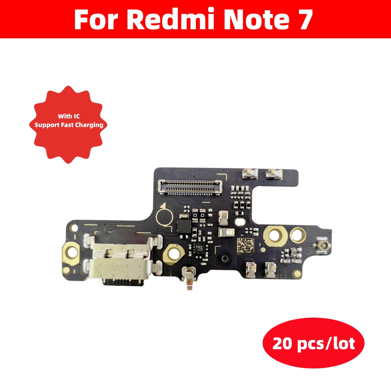 

20 шт./лот USB зарядное устройство для Redmi Note 7, док-станция, разъем для зарядки, гибкий кабель, запасные части