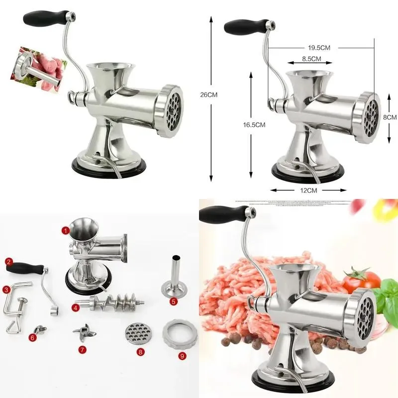 New Stainless Steel Automatic Sausage Meat Grinder Bone Crusher