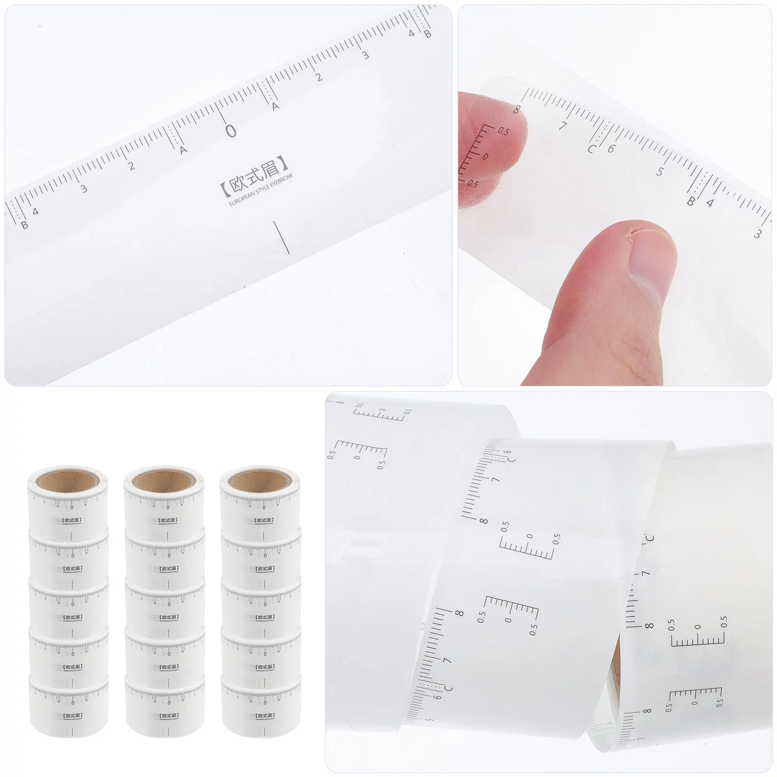 50 قطعة خط الحاجب قياس ملصقات الحاجب المشكل عدة ماركر حاكم للوشم التماثل تشكيل أداة #6