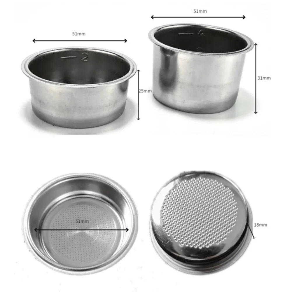 Filter Handle Coffee Powder Bowls Coffee Handle Bowls 1pc 1/2/4 Cups 304 Stainless Steel Accessoires Practical