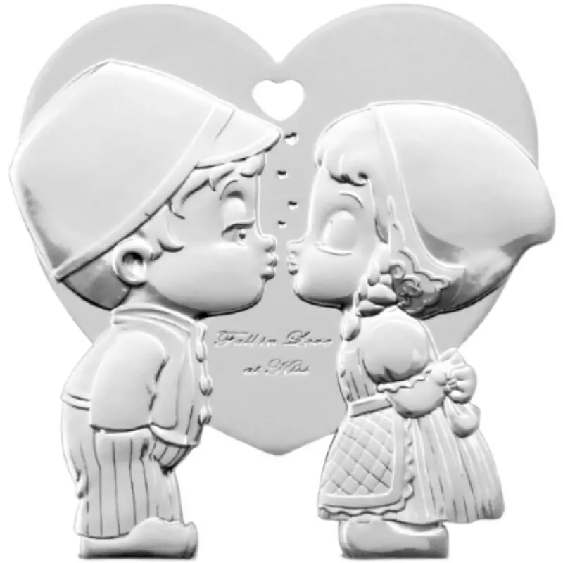 2021-2022 Niue Issues Fall in Love at Kiss Commemorative Silver Coin Valentine's Gift For Collection