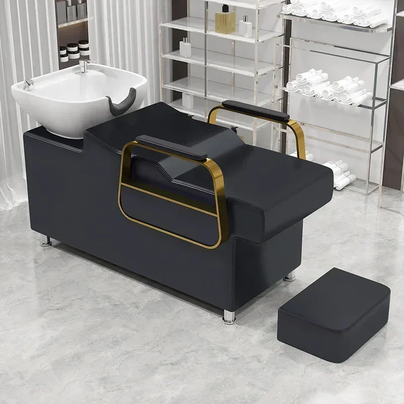 Hair  Sink Shampoo Chair Ergonomics Adjust Artifact Adult Shampoo Chair Big Barber Shop Massageador  Furniture QF50SC