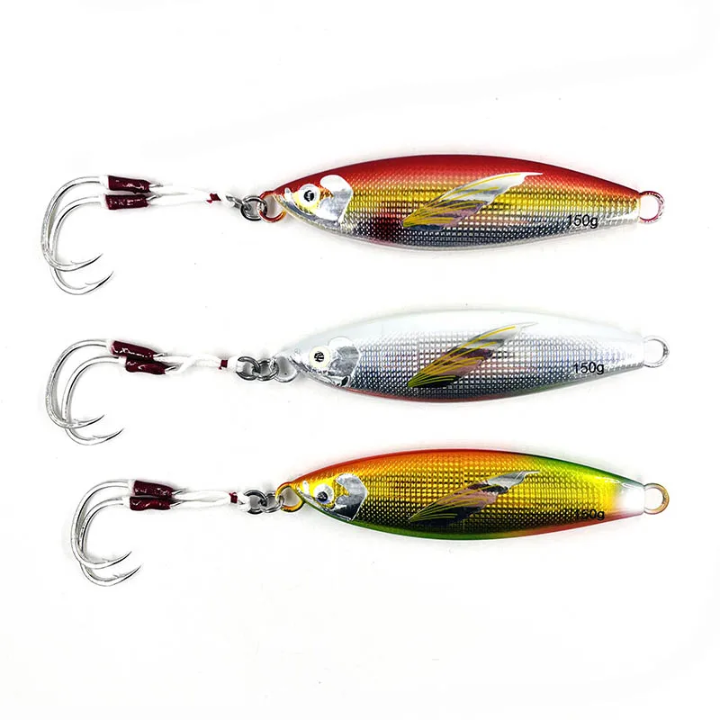 PAGEBASS Slow Metal Jig Señuelo Luminoso con Aleta – Pesca Alta Mar - imagen 5