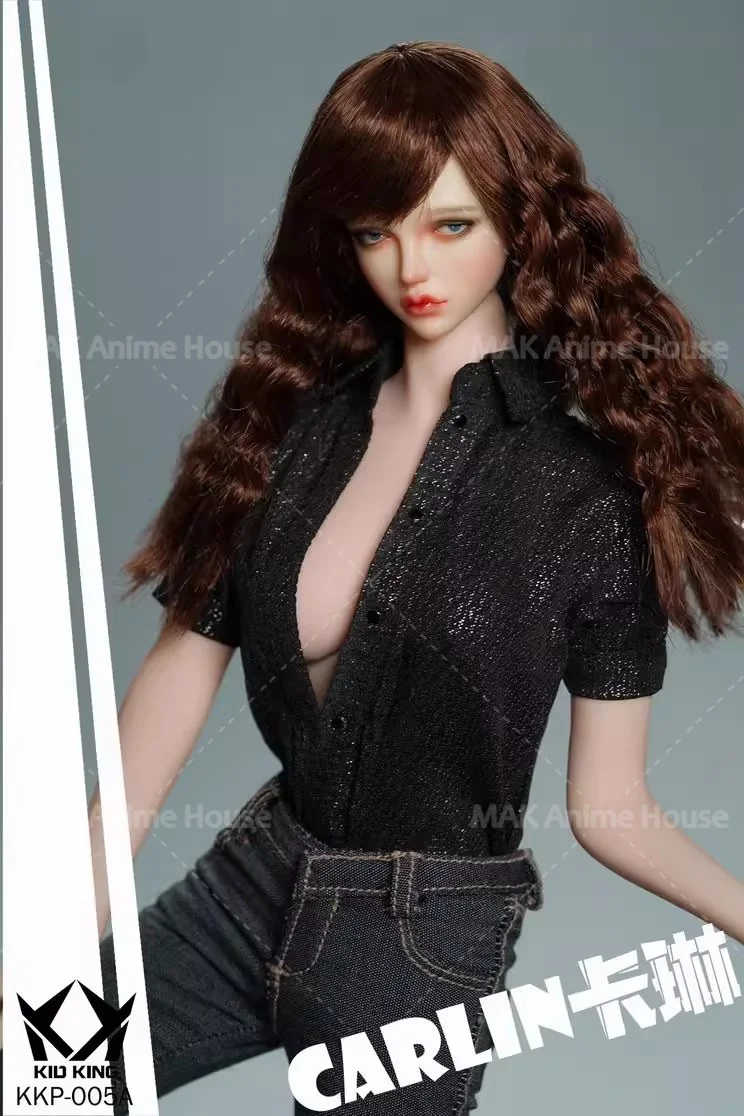 طفل الملك KKP005 1/6 كارلين فتاة المنقولة عيون رئيس نحت نحت نموذج صالح 12 "الجلد شاحب أنثى الجندي عمل الشكل دمى الجسم #4