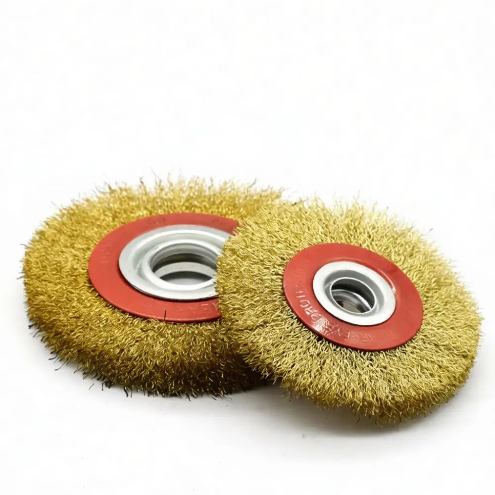 High Performance Copper Coated Wire Wheel Brush For Steel Metal Surface Cleaning Deburring Polishing Rotary Power Tool