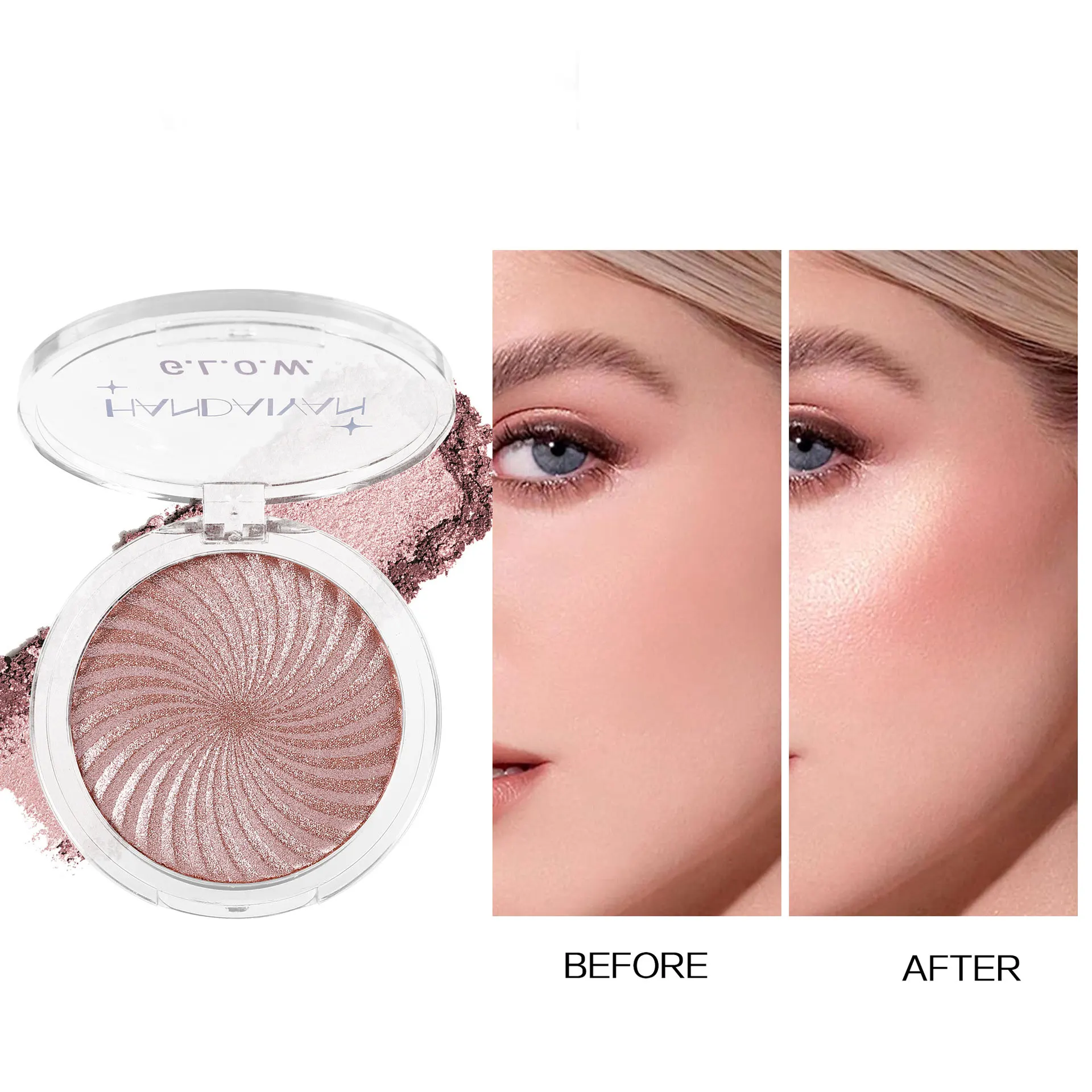 Shimmer Glitter Pressed Highlighter Fijne textuur Highlight-make-up Fleuren wangen- en contourmake-up