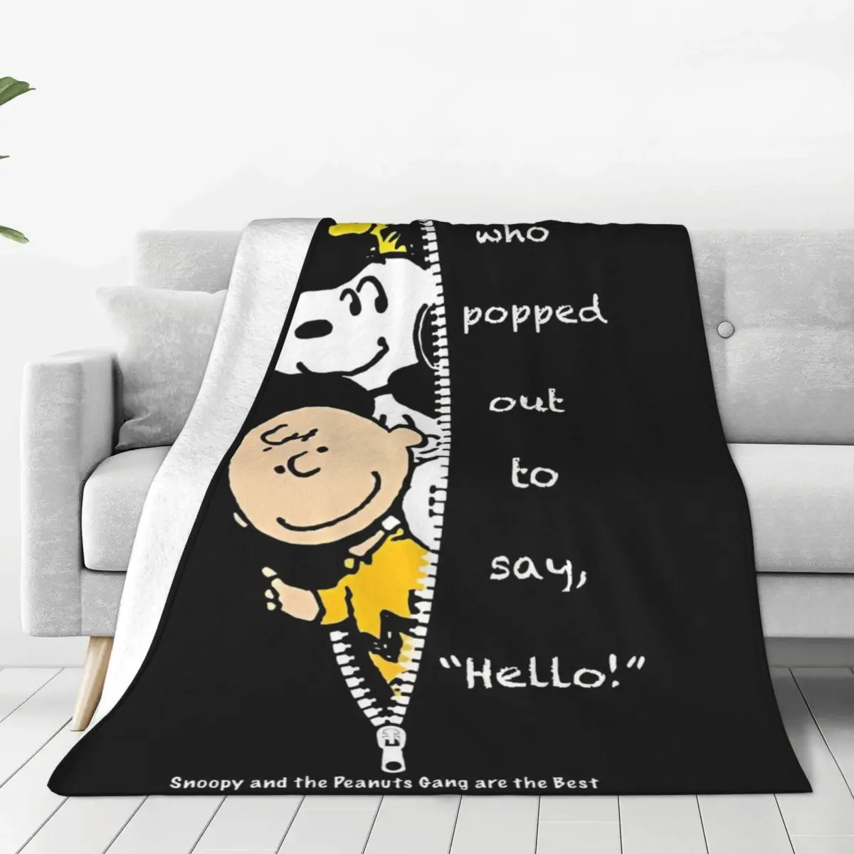 Peanuts Charlie Brown And Snoopy Flannel Blanket Throw Blanket for Couch Chair Decorative Fashion Bedspread Sofa Bed Cover