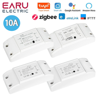 Tuya eWeLink WiFi ZigBee 10A DIY Mini WiFi Smart Light Switch Breaker Module Voice Wireless Remote Control for Alexa Google Home