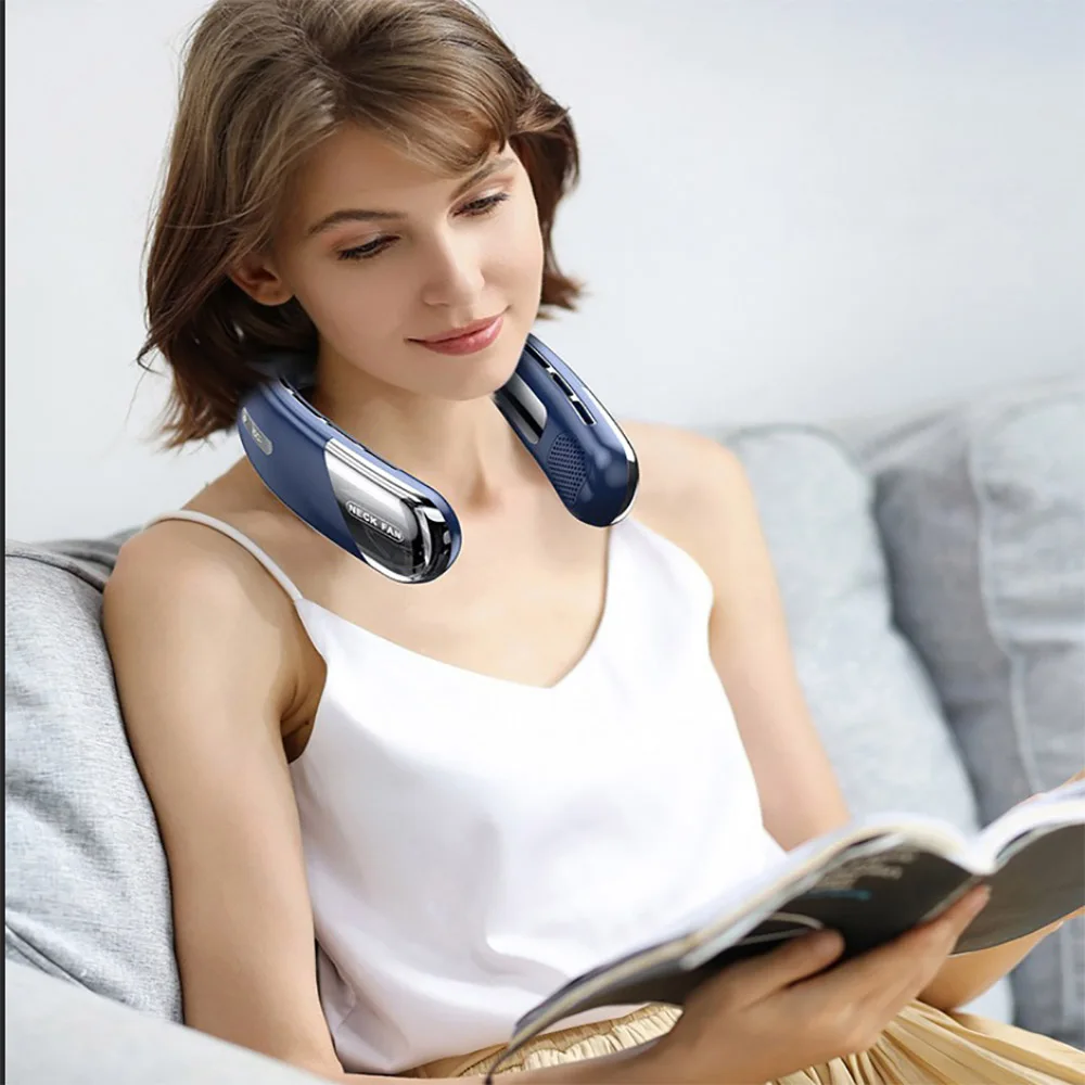 New Halter Fan USB Charging Portable Small Fan Student Office Sports Digital Display Halter Fan