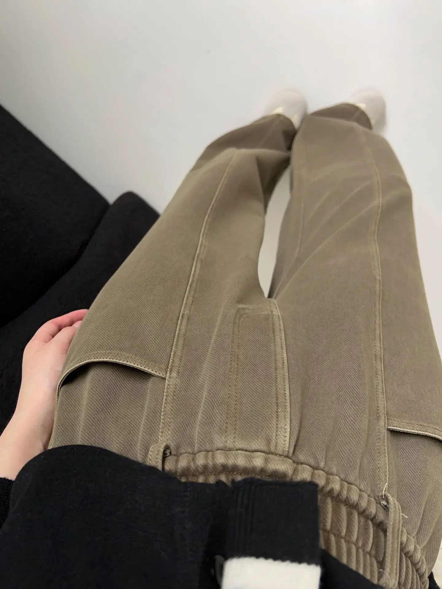 Wide Leg Pants Tassel Elastic Waist Straight Womens Summer Spliced Elasticated Chic Ins Style Social Clubbing Quick-Drying Modal