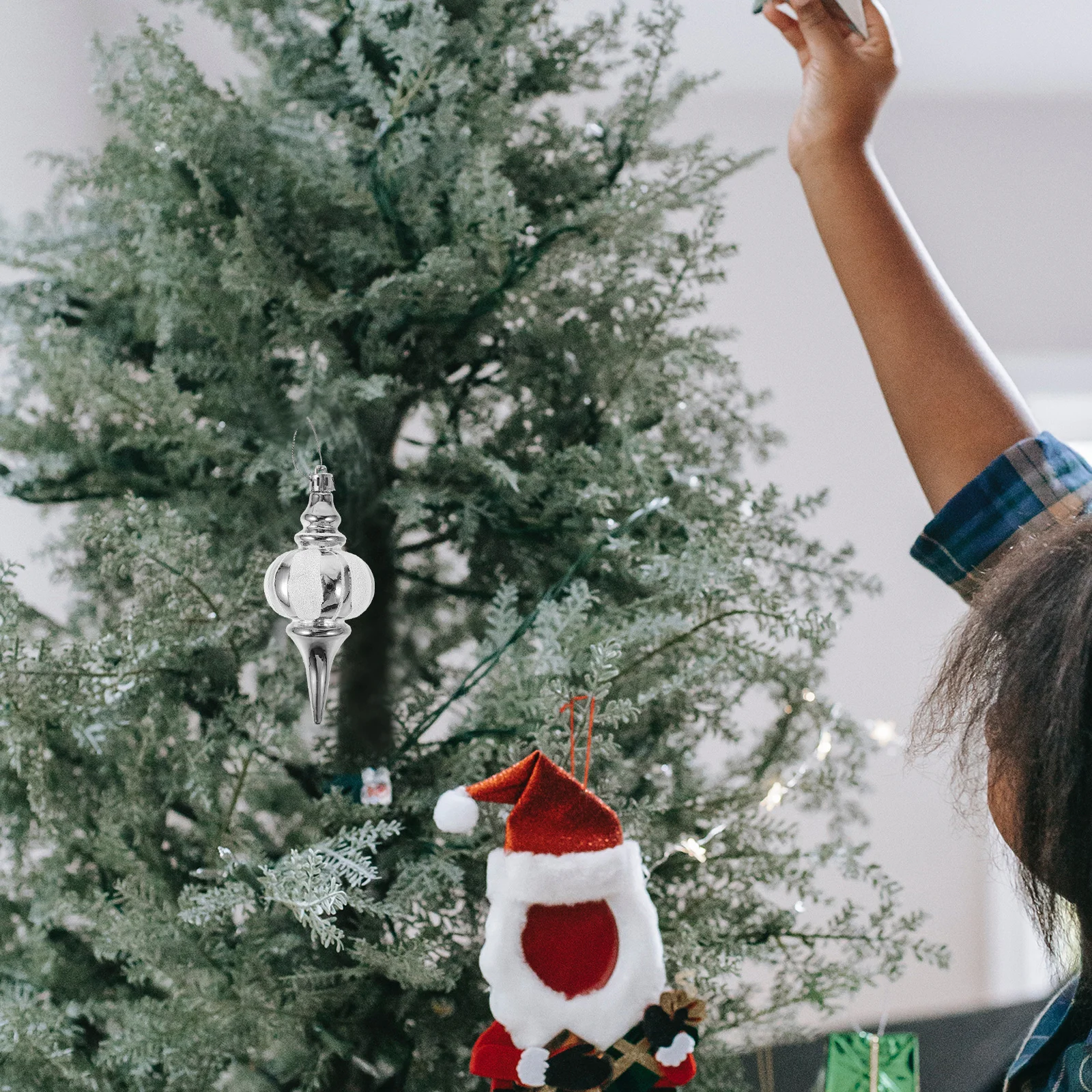 

4pcs Colored Painting Gourd Hanging Ornament Christmas Decor For Xmas Tree Party Decoration Pendant Plastic Craft Gift