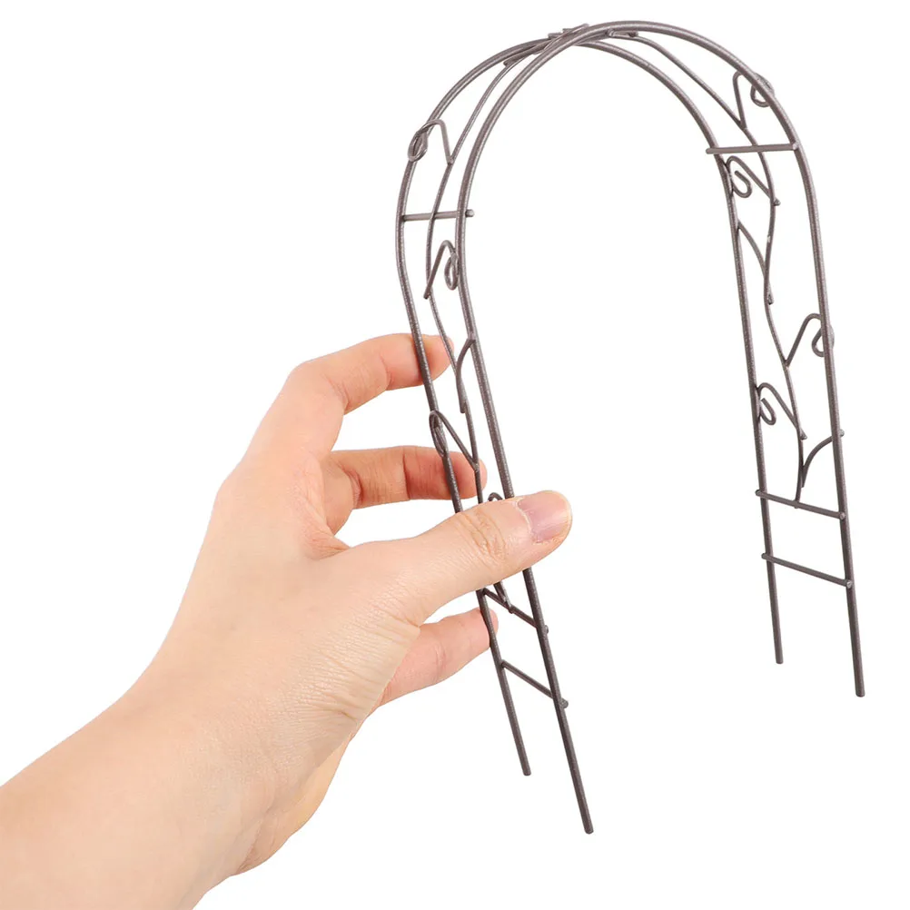 

2 Pcs Dollhouse Miniature Decor Garden Ornaments Fairy Diy Arch Frame Iron Accessories Outdoor Furniture